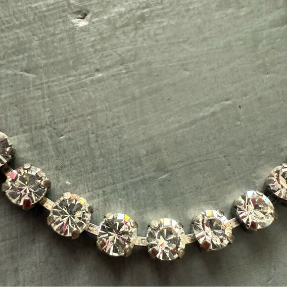 Sabika LIKE Tennis Silver Tone Clear Crystal Bracelet - Picture 2 of 9